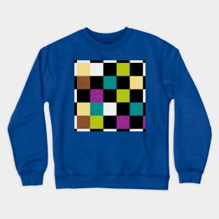 Checkered Colorful Pattern Crewneck Sweatshirt
